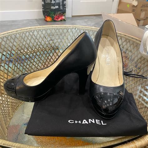 chanel classic heel|Chanel platform heels.